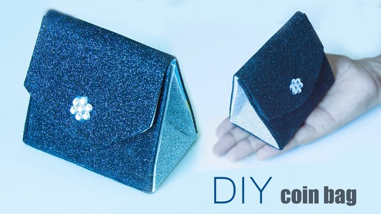 How to make a Glitter coin bag (Easy) | DIY coin purse tutorial (No sew) | Best out of waste ideas