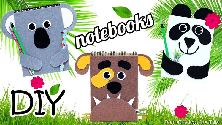 How To Make Animals Notebooks – DIY Dog, Panda And Koala Notebooks (with fasteners and bookmarks)