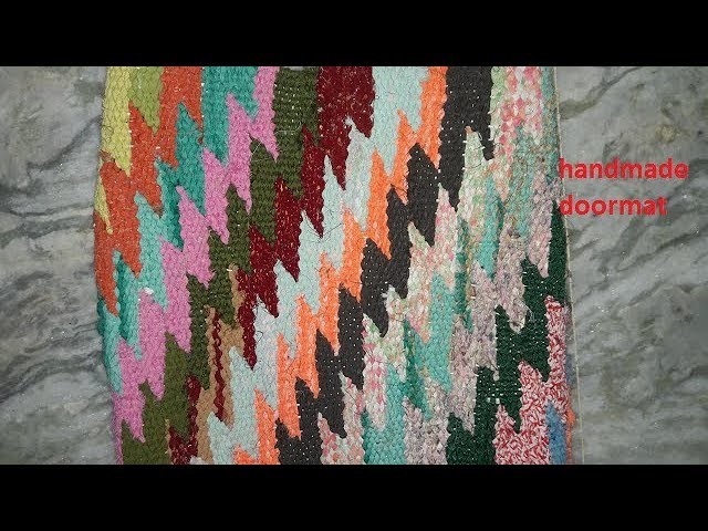 How to Make beautiful doormat from using old cloths .diy doormat design making tutorial  never see.