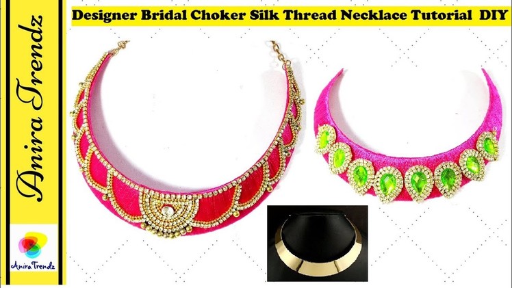 How To Make Bridal Necklace | Choker | DIY Tutorial | Metal.Cardboard Base at home
