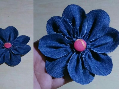 How to make denim flowers easy tutorial| Denim flower DIY