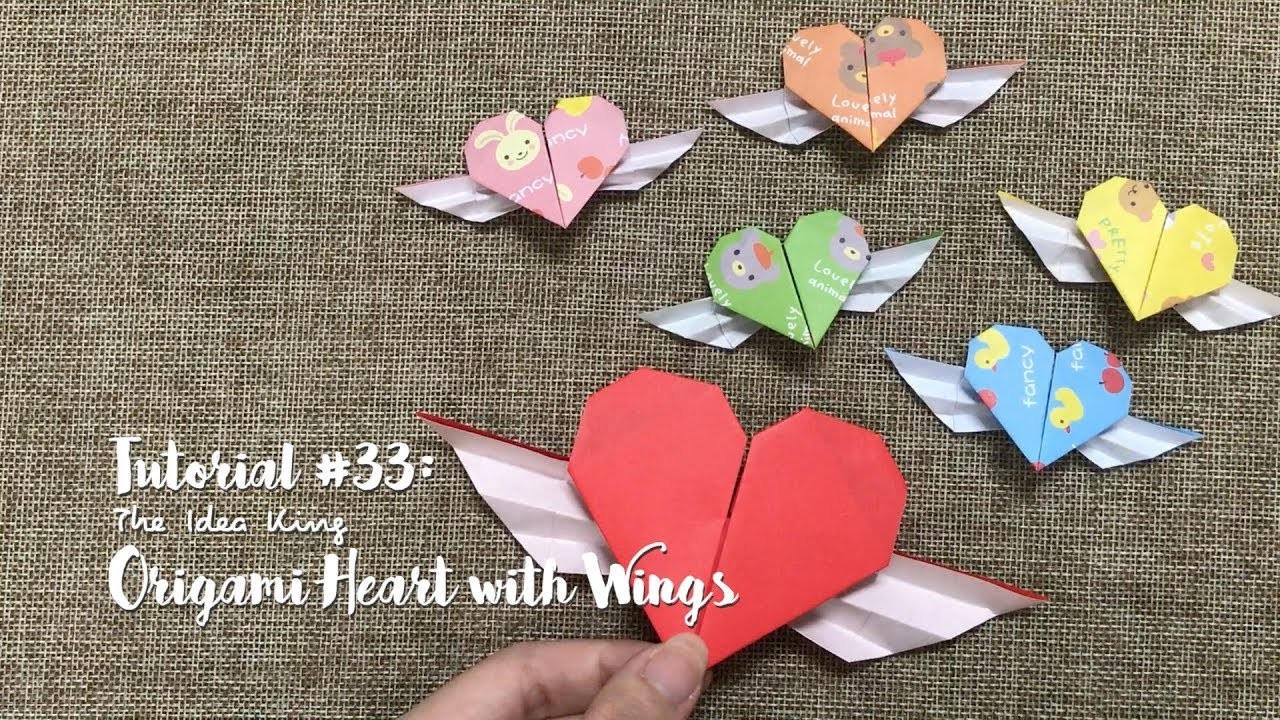 How To Make Diy Origami Heart With Wings The Idea King Tutorial 33