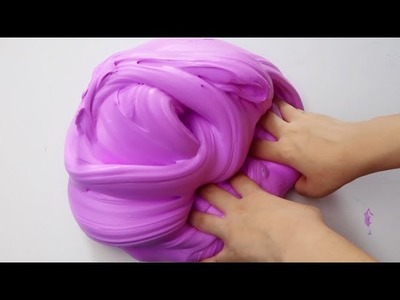 How To Make Giant Soft Fluffy Slime ♡ DIY Stretchy Grape Bubblegum Slime! ASMR Slime!