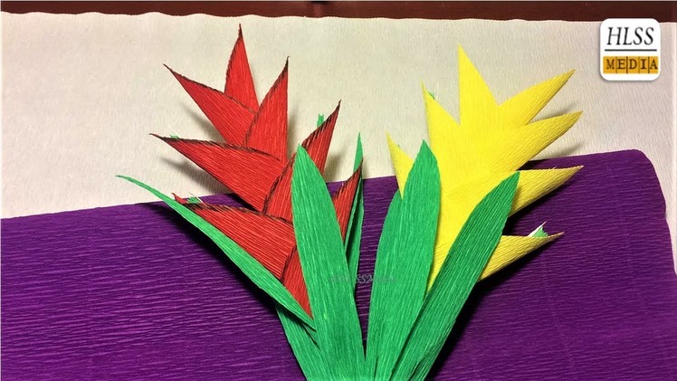 How to make heliconia flower with Paper| diy origami  heliconia flower making tutorials