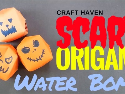 How To Make Origami Pumpkin Water Bomb - Scary Halloween Pumpkin - DIY Paper Pumpkin - Easy Origami