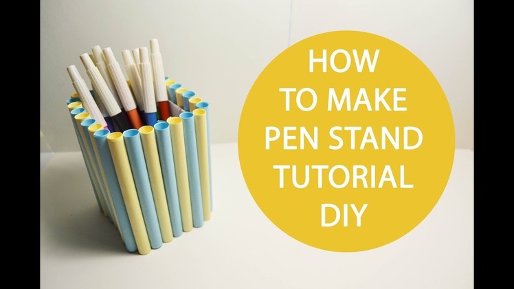 How to make Pen Stand Origami Paper Tutorial DIY
