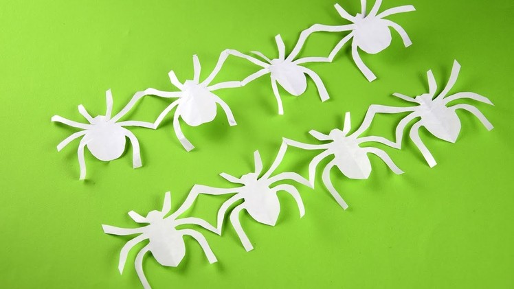 How to make spider garlands of paper Halloween DIY Tutorial