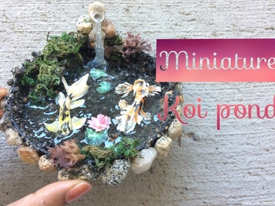 Miniature Koi pond Waterfall DIY-  Polymer clay.Resin tutorial