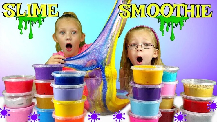 Mixing ALL MY SLIMES! Giant DIY Slime Smoothie!