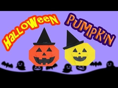 Quick and Easy Origami Halloween Pumpkin with Hat | DIY Paper Halloween Decoration for Kids