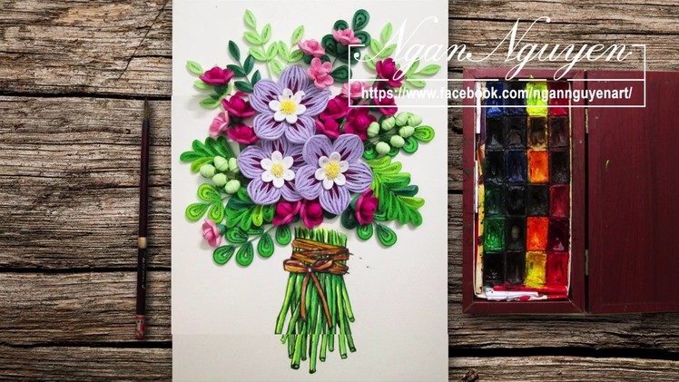 Tutorial Quilling Flowers Bouquets With Watercolours DIY