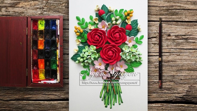 Tutorial Quilling Rose Flowers - DIY