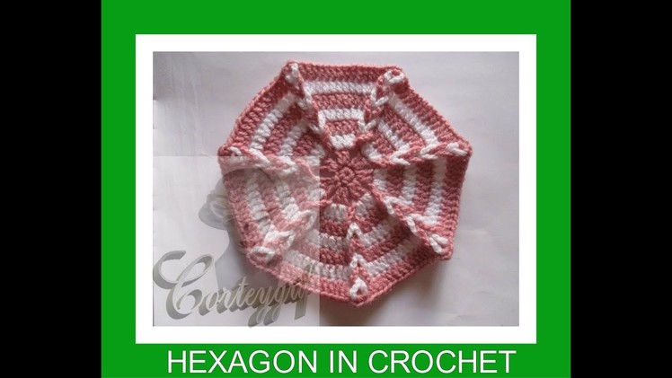 US#157-Hexagon crochet pattern-Colorful V stitch as Hexagon