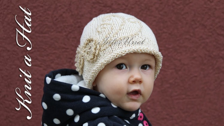 A hat for my baby girl – knit a hat with crochet flowers