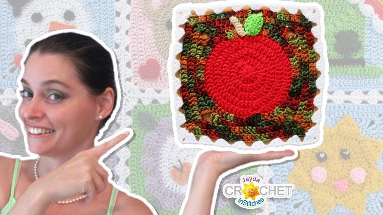 Apple Blanket Square - Crochet Motif - September