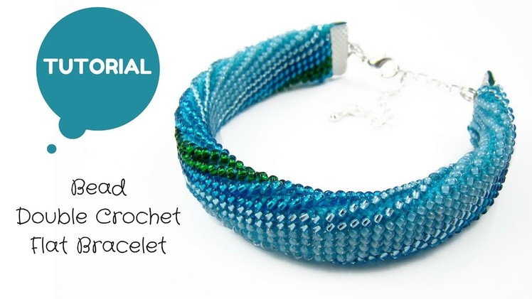 Bead double crochet flat bracelet | Bead crochet tutorial | Bead tutorial | Handmade bracelet