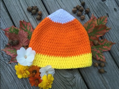 Candy Corn Hat- Free Crochet Pattern (size child-adult)
