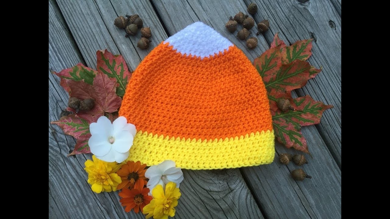 Candy Corn Hat Free Crochet Pattern (size childadult)