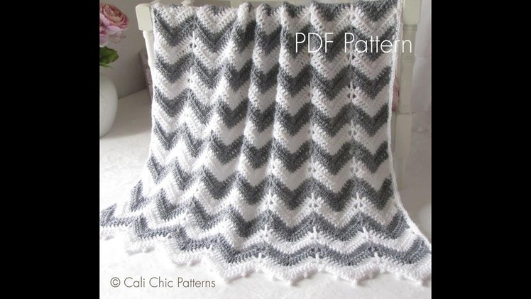 Chevron Crochet Baby Blanket Pattern Presentation -