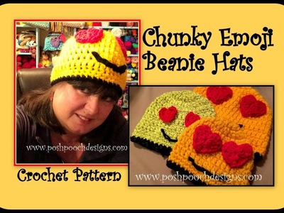 Chunky Emoji Beanie Hat Crochet Pattern