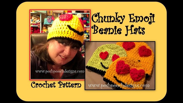 Chunky Emoji Beanie Hat Crochet Pattern