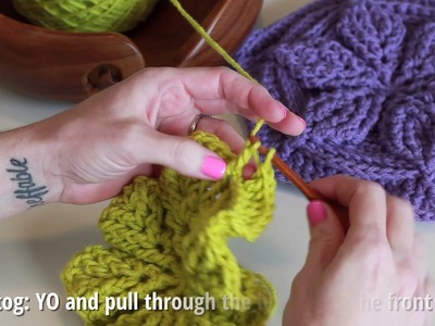 Crochet Basics: Front Post DC 2 together (FPdc2tog) in 60 seconds