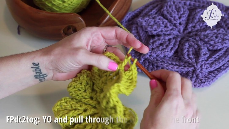 Crochet Basics: Front Post DC 2 together (FPdc2tog) in 60 seconds