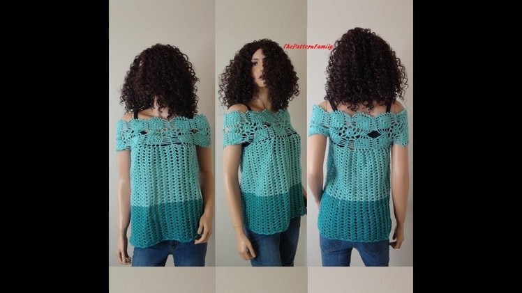 Crochet Blouse Pattern #18│by ThePatternfamily