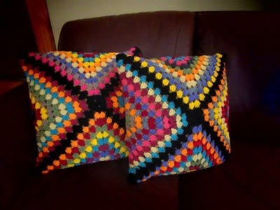 Crochet Granny Squares Pillow Covers 1