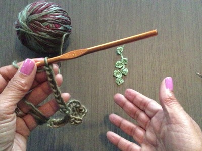 Crochet leaf dangle tutorial