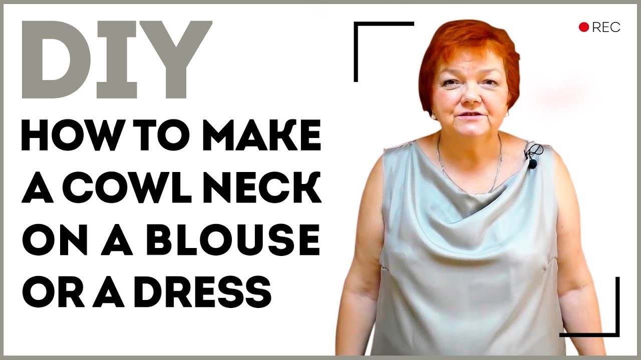 DIY: How to make a cowl neck on a blouse or a dress. Making a cowl neck on a top. Sewing tutorial.