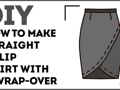 DIY: How to make straight tulip skirt with a wrap over. Making a jersey skirt using basic pattern.