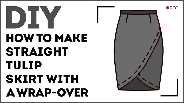 DIY: How to make straight tulip skirt with a wrap over. Making a jersey skirt using basic pattern.