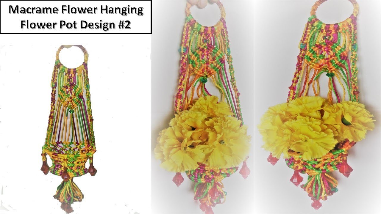 DIY How to Make Wall Hanging Flower Pot with macrame New Design #2