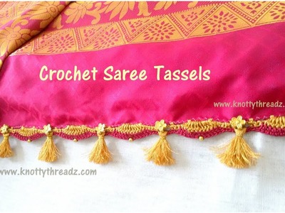 Double Colour Crochet Saree Tassels | Easy & Simple Tutorial | Step by Step | www.knottythreadz.com