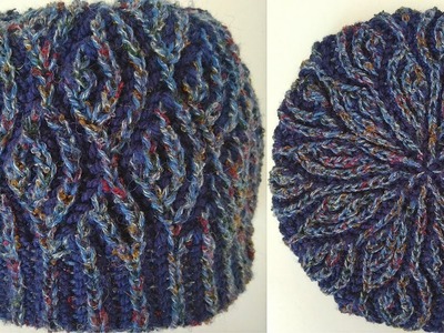 Fish scales hat, two-color brioche stitch knitting pattern + free chart
