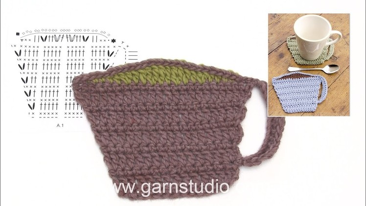 How to crochet a coaster cup in DROPS Extra 0-1383