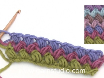 How to crochet askew puff stitch