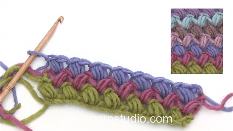 How to crochet askew puff stitch
