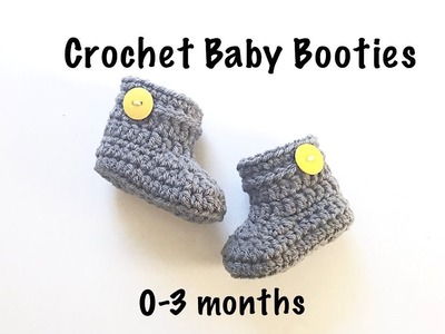 How to Crochet Baby Booties. Crochet Baby shoes (0-3 months)