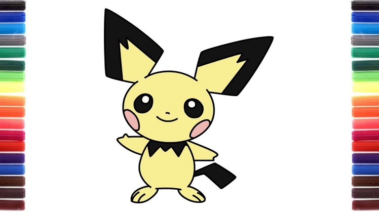 How to draw Pichu from Pokemon step by step