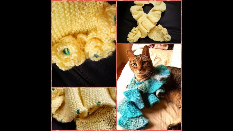 How To Knit Ruffled Scarf Using ShortRows: a Knittycat's Knits Tutorial