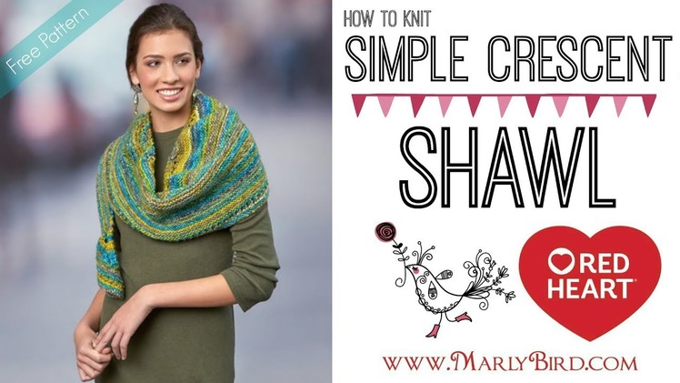 How to Knit Simple Crescent Shawl