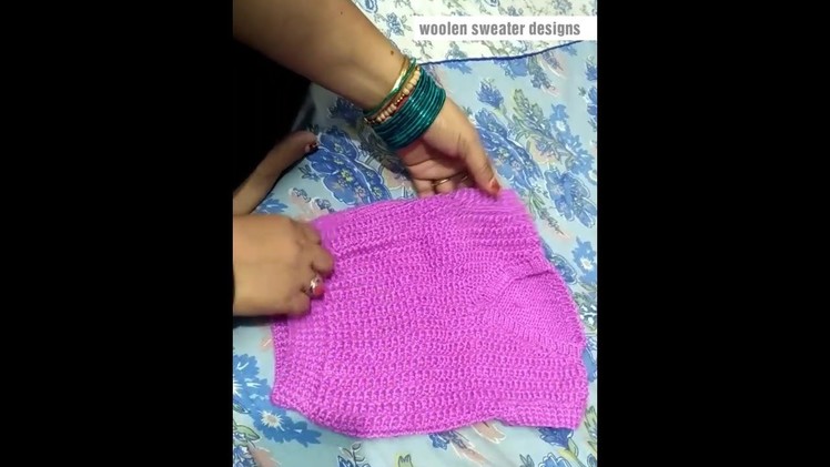 How to knit | woolen sweater designs for kids or baby in Hindi | one colour sweater design for kids