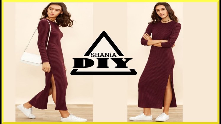 How to Make a Long Sleeve Dress with Slits on the sides || SHANiA