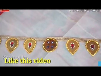 How to make beautiful bandhanwar. bandarwal. door hangings from beads and kundans for diwali