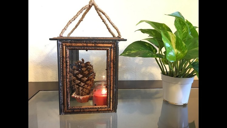 How to make Candle Lantern from photo frame, DIY