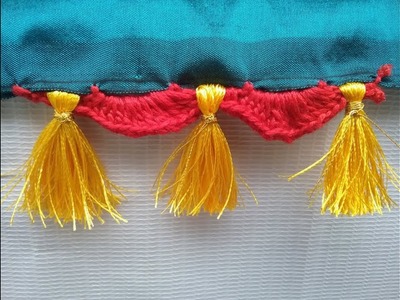 How to make crochet saree tassels ,how to make saree kuchu,silk thread saree tassel,kuchu design# 33