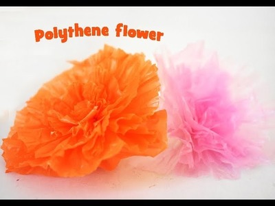 How to make flower with polythene | flower with carry bag | flowers decoration for birthday hindi