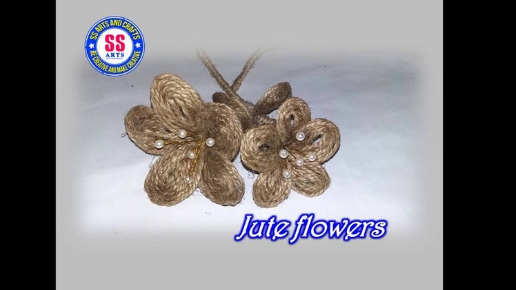 How to make Jute flowers.Jute crafts.Decorative jute flowers